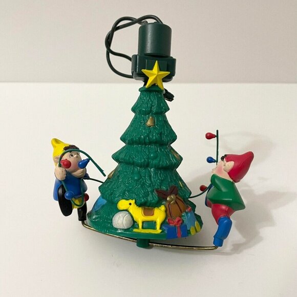 Noma Ornamotion Collectables Ornament with Motor Elves on Christmas Tree Flaws - Picture 8 of 16